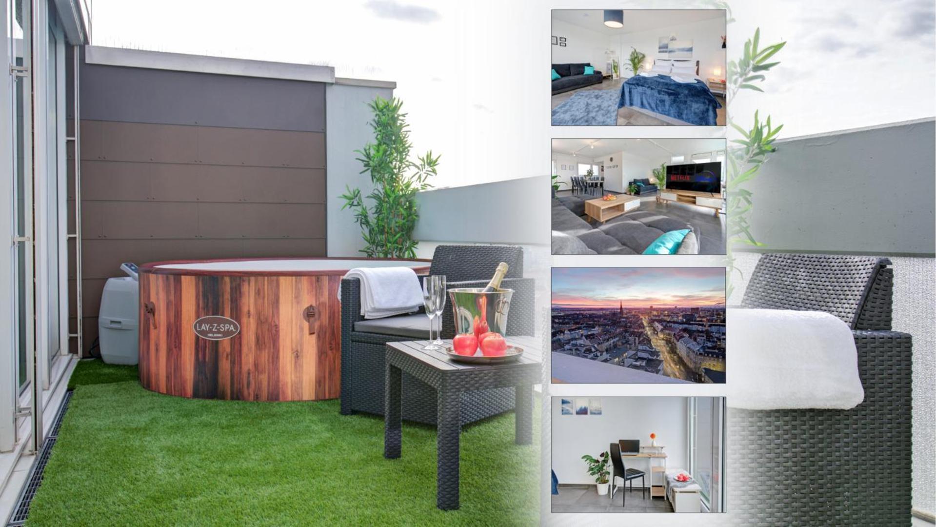 Penthouse - Jacuzzi - Bbq - Dachterrasse Apartment *